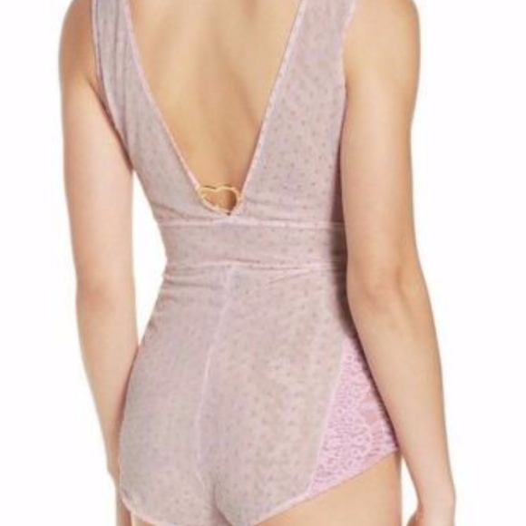 Free People Breaking Hearts Metllic Lce Bodysuit - Picture 2 of 5